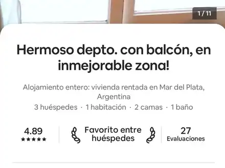 Alquiler temporario de apartamento em Mar del plata