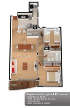 planta del departamento al frente 80 m2, Alquiler temporario de apartamento em San carlos de bariloche