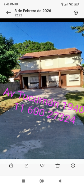 Alquiler temporario de casa en San bernardo
