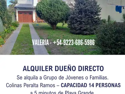 Alquiler temporario de casa em Mar del plata colinas de peralta ramos