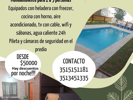 Alquiler temporario de apartamento em Villa cura brochero