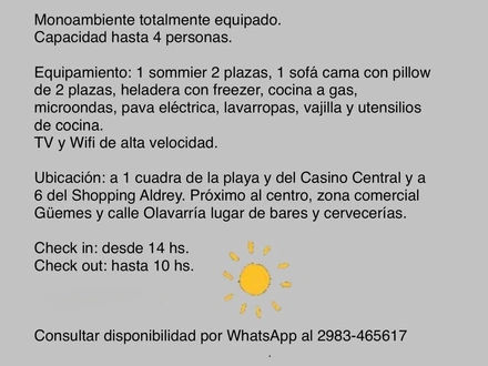 Alquiler temporario de apartamento em Mar del plata