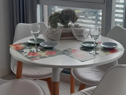 Comedor con vista al mar, Alquiler temporario de departamento en Mar del plata