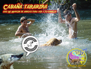 600 metros de arroyo, Bote inflable! colchonetas! sogas! diversión!, Alquiler temporario de cabaña en Guaraní