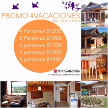 Precios primó vacaciones invierno 2016, Alquiler temporario de cabana em Calamuchita