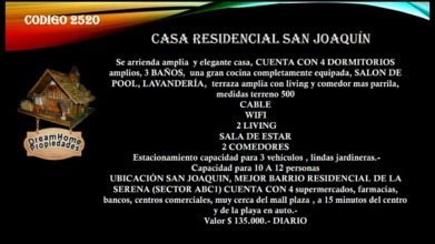 Arriendo temporario de casa em La serena