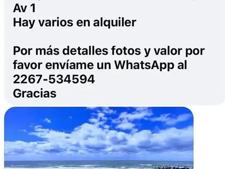 Alquiler temporario de apartamento em Villa gesell