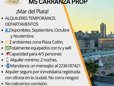 Alquiler temporario de apartamento em Mar del plata