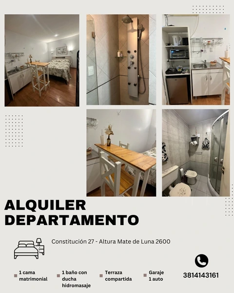 Alquiler temporario de departamento en San miguel de tucumán